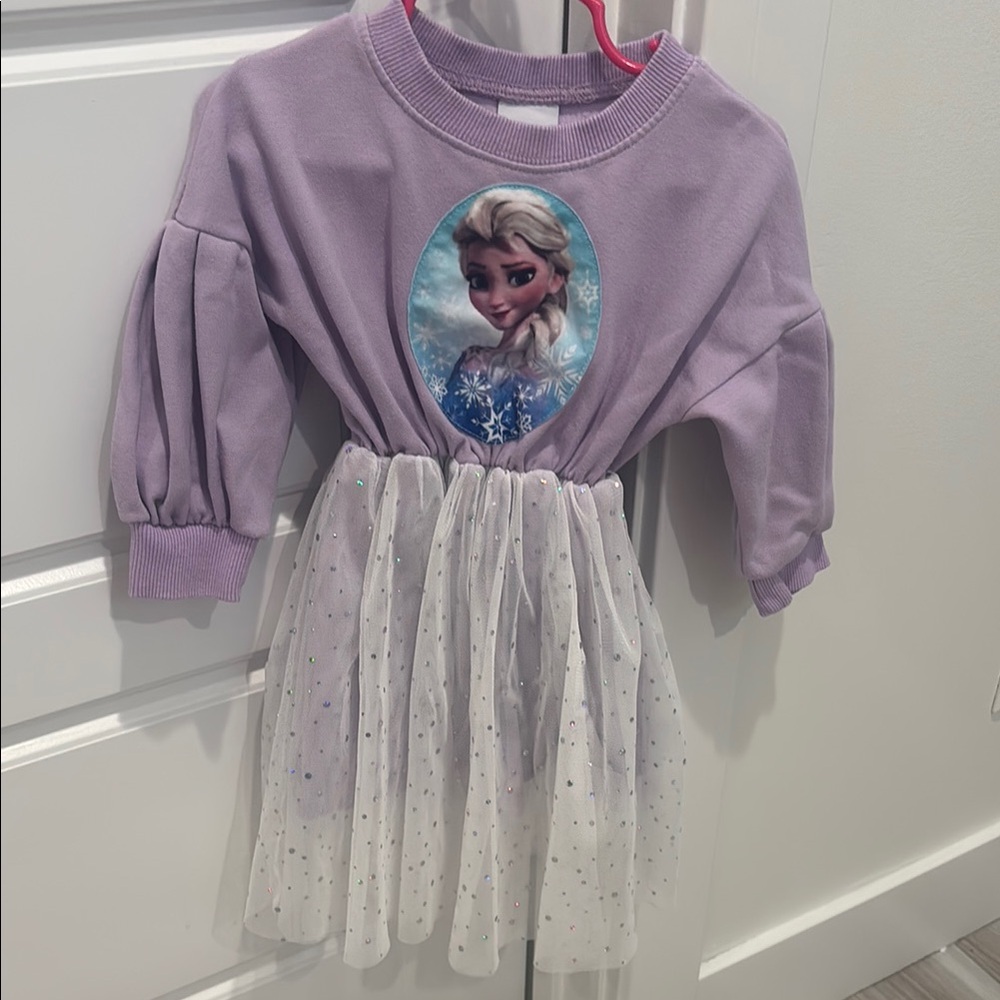 Disney Elsa Frozen Sweatshirt Dress with Tulle